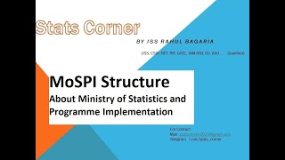 MoSPI Structure  ISS  Official Statistics  Stats Corner [upl. by Iru]