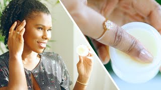 HOW TO MAKE SHEA BUTTER EDGE CONTROL  DIY Edge Control For Natural Hair [upl. by Dorn910]