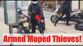 Motorcycle Theft  Moped Thieves Compilation UK 2018 [upl. by Acissehc]