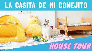 HOUSE TOUR  La casita de mi conejo 🏠🐰 Camitas Juegos Esquinero y más  Pistachio el conejito [upl. by Vidal]