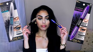 Loreal Voluminous X Fiber Mascara VS Loreal Voluminous Superstar Mascara  Review  Dana Dey [upl. by Ennovyhc47]