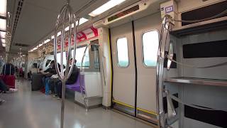 Taiwan 2X MRT ride from Taoyuan International Airport Terminal 2 to Taipei Main Station [upl. by Eerased629]