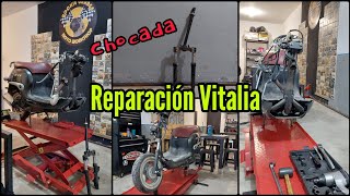 Reparación Vitalia  Parte 2  Como se repara la direccion de una motoneta chocada  Rookie Garage [upl. by Jacobina523]