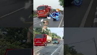 Truk tangki merah vs truk tangki putih joget viral basuri truk shortvideo trukoleng basuri [upl. by Nelad]