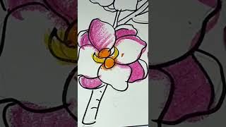 Orchid drawing shortsadoptme flowervasedrawing viralvideo drawee12 [upl. by Akina]