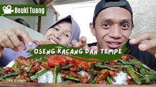 OSENG KACANG PANJANG PAKAI TEMPE OREK DAN LALAPAN LEUNCA [upl. by Ayikaz]