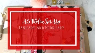 A5 FiloFax JanuaryFebruary SetUp [upl. by Gargan103]