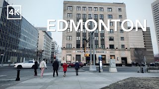 4K Walk 🇨🇦 Downtown Edmonton January 2024 ❄️ Explore Canada ASMR  エドモントン・散策 [upl. by Netsud]