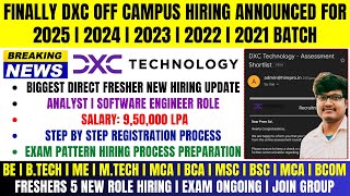 🔥Finally DXC Technology OFF Campus Hiring Announced  Salary 95 LPA  Test Mail  20252021 Batch [upl. by Neuberger]