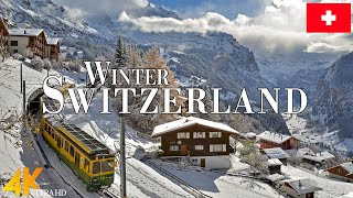 Winter Switzerland 4K Ultra HD • Stunning Footage Scenic Relaxation Film with Calming Music [upl. by Klenk]