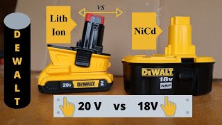 DEWALT LITHIUM ION 20 V vs NiCd18 V BATTERY TEST [upl. by Dinan]