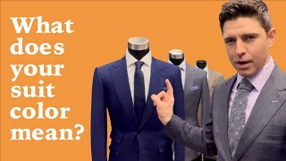 What does your suit color mean  What color suit to wear to an interview [upl. by Neztnaj775]