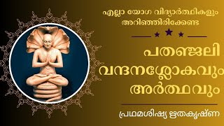 യോഗേന ചിത്തസ്യ  പതഞ്ജലി വന്ദന ശ്ലോകവും അർത്ഥവും sreerishi [upl. by Fitts767]