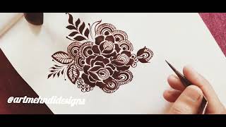 flowers mehndi  best flower mehndi bnana sikhaye  arttutorials henna simple shorts [upl. by Nerahs]