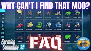 Why cant I find that mod  FAQ 1  Farming Simulator 22 [upl. by Ellinger]