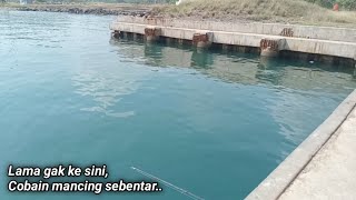 Mancing Pinggiran Laut umpan udang kupas Di Dermaga Pelindo Bojonegara  Fishing videos [upl. by Poock330]