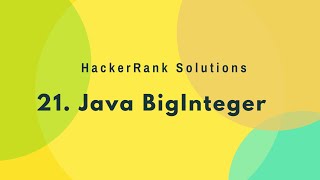 21 BigNumber  Java BigInteger  Hindi [upl. by Nosrej]