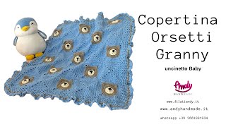 Tutorial completo copertina Orsetti Granny Uncinetto Baby [upl. by Nanreh283]