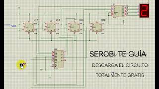 CONTADOR 0 AL 9 ASCENDENTE Y DESCENDENTE 7476  7447 Y 74157 [upl. by Bonar352]