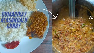 Gumadikay Alasandalu Curry keralastylerecepi  Mathanga vanpayar erissery telugumalayalamAndhra [upl. by Htiek]