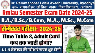 rmlau exam date  rmlau ugpg exam date  rmlau news today  rmlau exam time table 2024​25 [upl. by Nylleoj442]