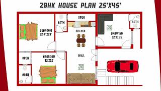 25x45 2BHK House Plan [upl. by Teerpnam]