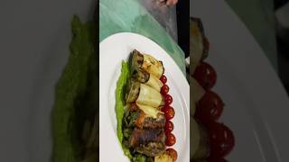 Aubergine cannelloni Parmigiana food plating chef subscribe shorts [upl. by Atinreb]