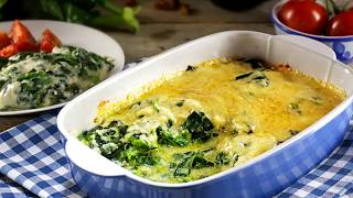 Recette  Gratin dépinards au parmesan [upl. by Imailiv]