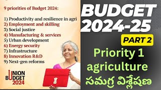 Budget 202425 priority 1 agriculture current economy [upl. by Manny]