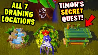 Disney Dreamlight Valley Timons SECRET Paintings Quest All 7 Locations Get These Items For FREE [upl. by Sirron65]