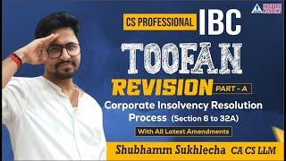 Revision of CIRP Section 6 to 32A of IBC Part A  Corporate Insolvency Resolution Process  SS [upl. by Penelope]