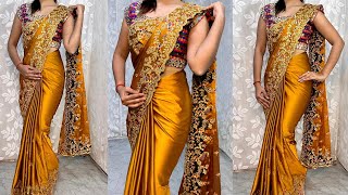 Vichitra SilkBorder Saree kaise PahneVichitra Silk Saree Draping TrickBeginners Draping Tutorial [upl. by Vergos201]