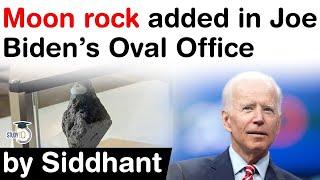 US President Joe Bidens redecorated Oval Office  Moon Rock now part of Oval Office UPSC IAS [upl. by Nagle]