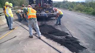 Hand Placing Fiber Reinforced Asphalt Pavement [upl. by Pavlish]