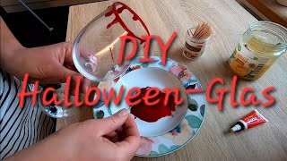 DIY Halloween Glas Deko dekorieren Blut Honig rote Lebensmittelfarbe [upl. by Noah]