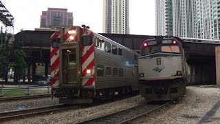 Incredible Metra evening rush hour action at Canal Street [upl. by Guidotti755]