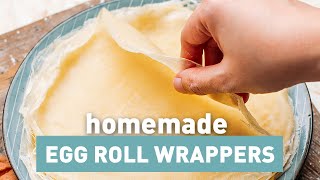 Homemade Egg Roll Wrappers Just 3 Ingredients [upl. by Alikee]