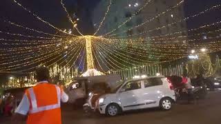 Hiranandani Thane Diwali Celebration 🎉 Road tree lighting attraction Original Sound [upl. by Prosper777]