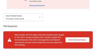 Update Formulir Pajak AS AdSense YouTube Kadaluarsa  Mudah Loh Caranya 😁 [upl. by Eilrahs63]