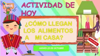 APRENDO EN CASA ¿CÓMO LLEGAN LOS ALIMENTOS A MI CASA Día 4 [upl. by Duhl]