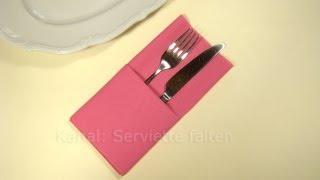 Servietten falten Einfache Bestecktasche falten Tisch decken originell  Weihnachten [upl. by Lledner]