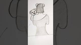 How to draw a girl holding a teddy bear  Girl drawing step by step  Easy drawing for beginners [upl. by Aratak]