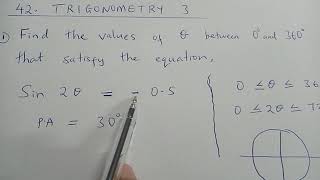 42 TRIGONOMETRY 3 Question 1 [upl. by Lindley911]