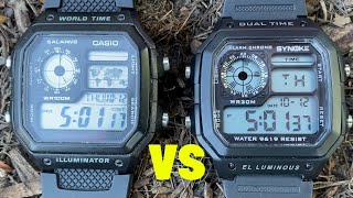 Casio AE1200 VS Synoke 9619  Budget digital watch showdown [upl. by Gelasius]