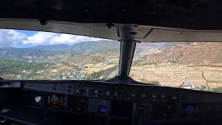 Rare Cockpit View Bhutan Airlines A319’s Epic Runway 33 Landing at Paro Airport Bhutan [upl. by Nnylyaj]