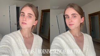 vlogmas day 17  morning skincare routine  how i prep my skin for makeup [upl. by Weinstock]