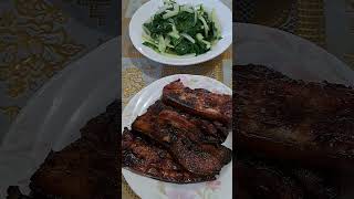 Barbeque PORK BELLY  PECHAY FROM OUR GARDEN shorts [upl. by Lashondra]