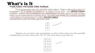 TRUTH VALUES OF PROPOSITIONS  General Mathematics  Quarter 2  Module 16 [upl. by Etsirhc]