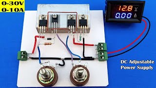 DIY Simple 030V 010A DC Variable Power Supply  Voltage and Current Adjustable [upl. by Enajharas]