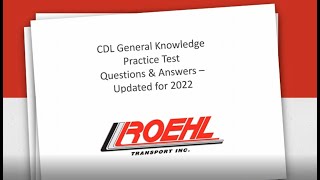 2022 CDL Practice Test Updated  General Knowledge  Questions and Answers [upl. by Darya]